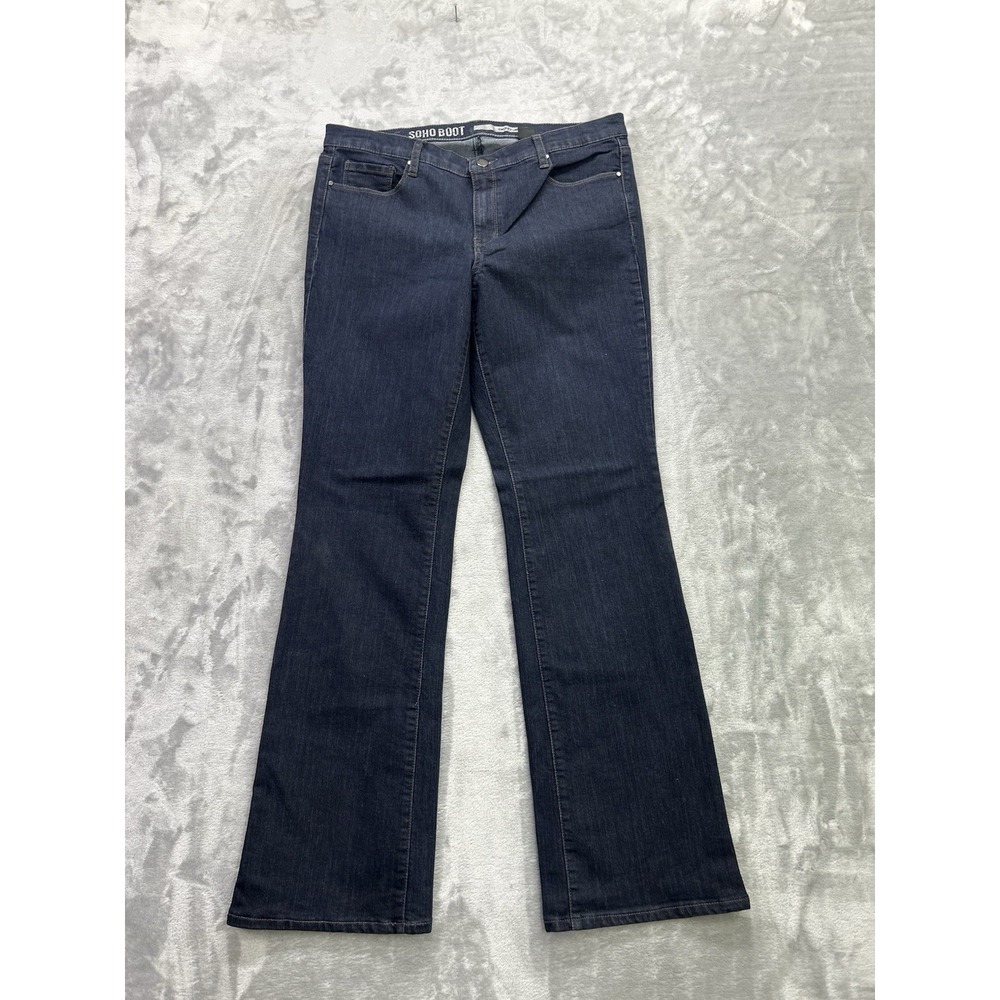 DKNY Jeans Y2K Womens Sz 12 Blue Soho BootCut Western Cowgirl Distressed Fade